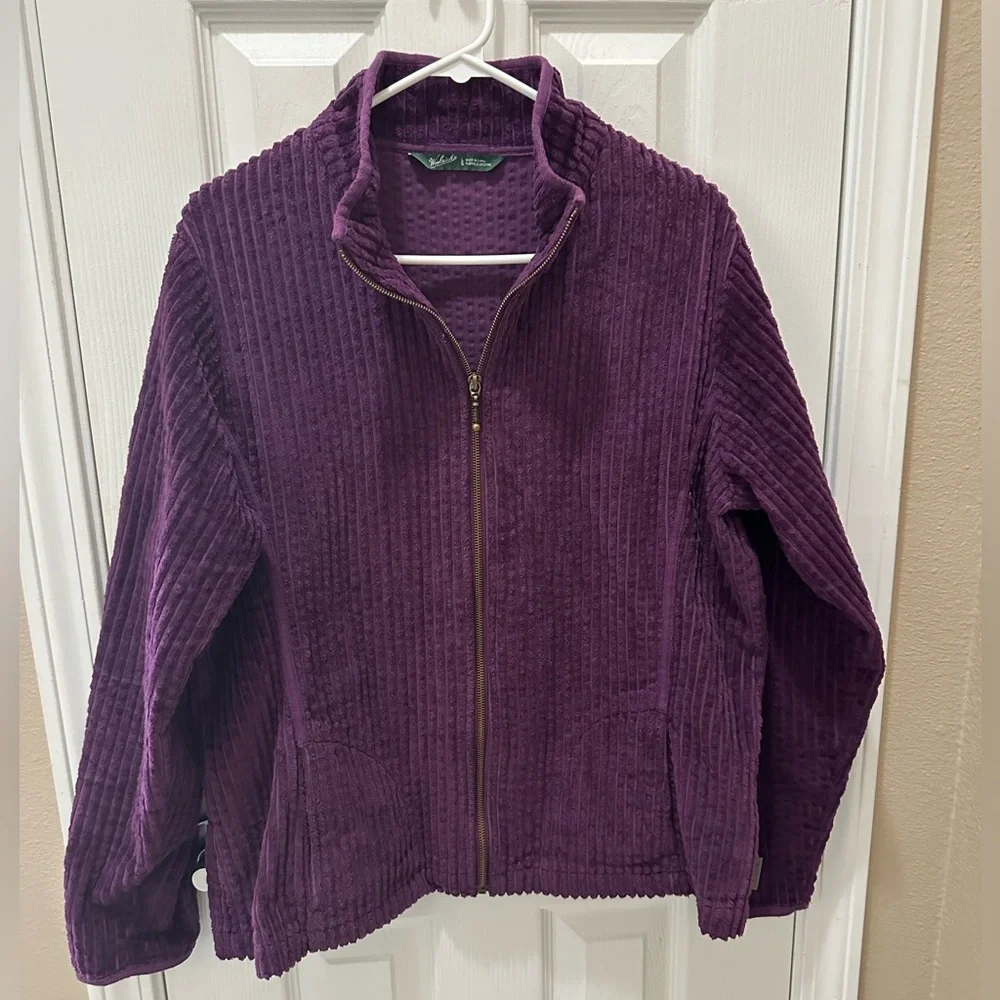 Woolrich Kinsdale Wale Corduroy Lightweight Jacket Eggplant Large 100% cotton